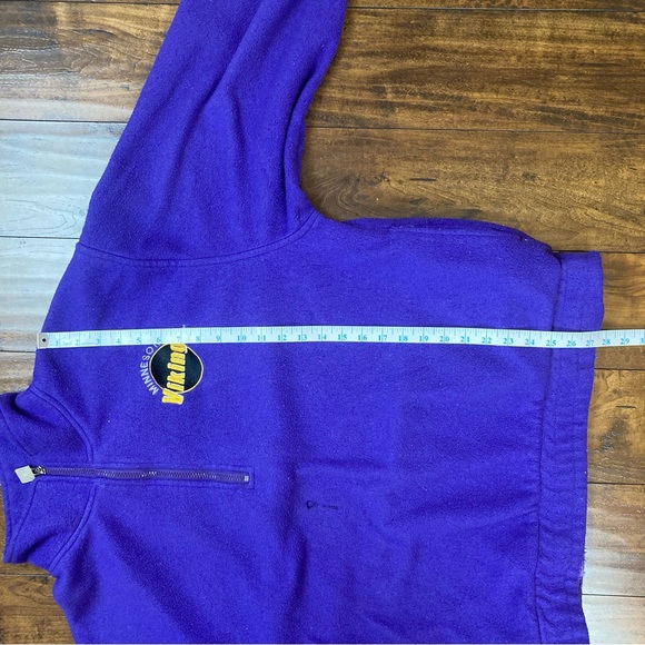 MINNESOTA VIKINGS Vintage LOGO 7 Game Day Pullover Zip Up Fleece Size Large - Picture 7 of 12